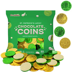 Fruidles foil-wrapped St. Patrick's coins for festive dairy chocolate gifts