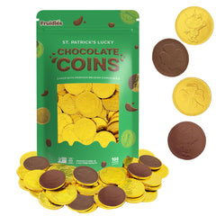 Fruidles St. Patrick's Day gold foil coins for festive party favors.