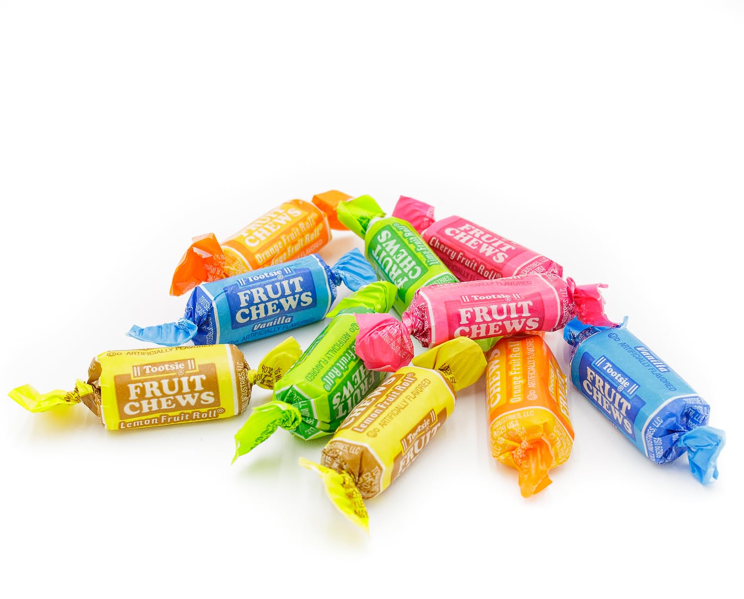 FRUIT CHEWS Candy individually-wrapped pieces enable easy sharing.