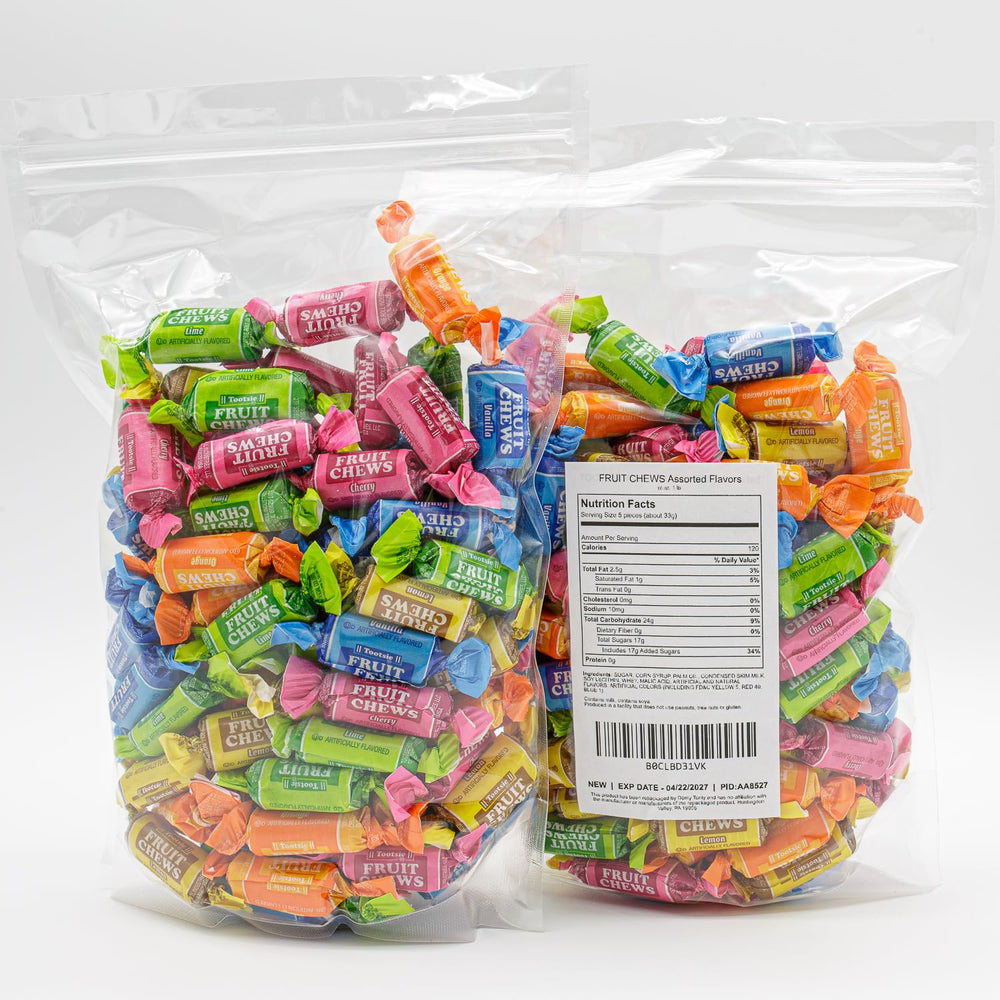 FRUIT CHEWS Candy soft-chewy-texture offers a smooth bite.