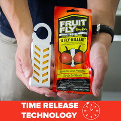 Fruit Fly BarPro vapor-technology illustrates clean, odorless time-release protection.