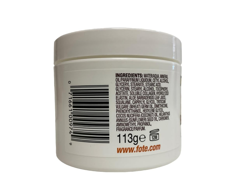 Fruit of the Earth Vitamin-E Cream texture close-up for smooth hands.