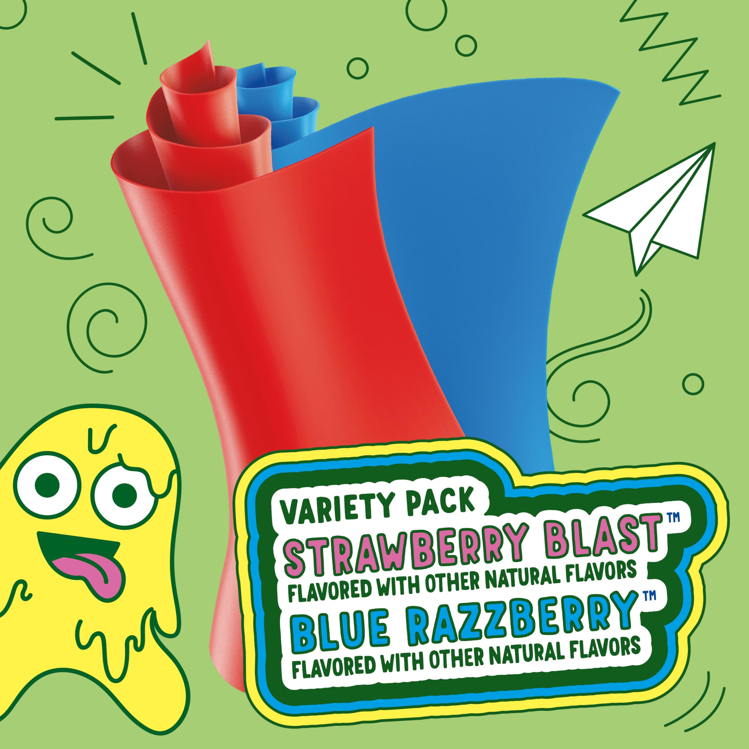 Fruit Roll-Ups on-the-go snack in a kid's backpack, easy to carry.