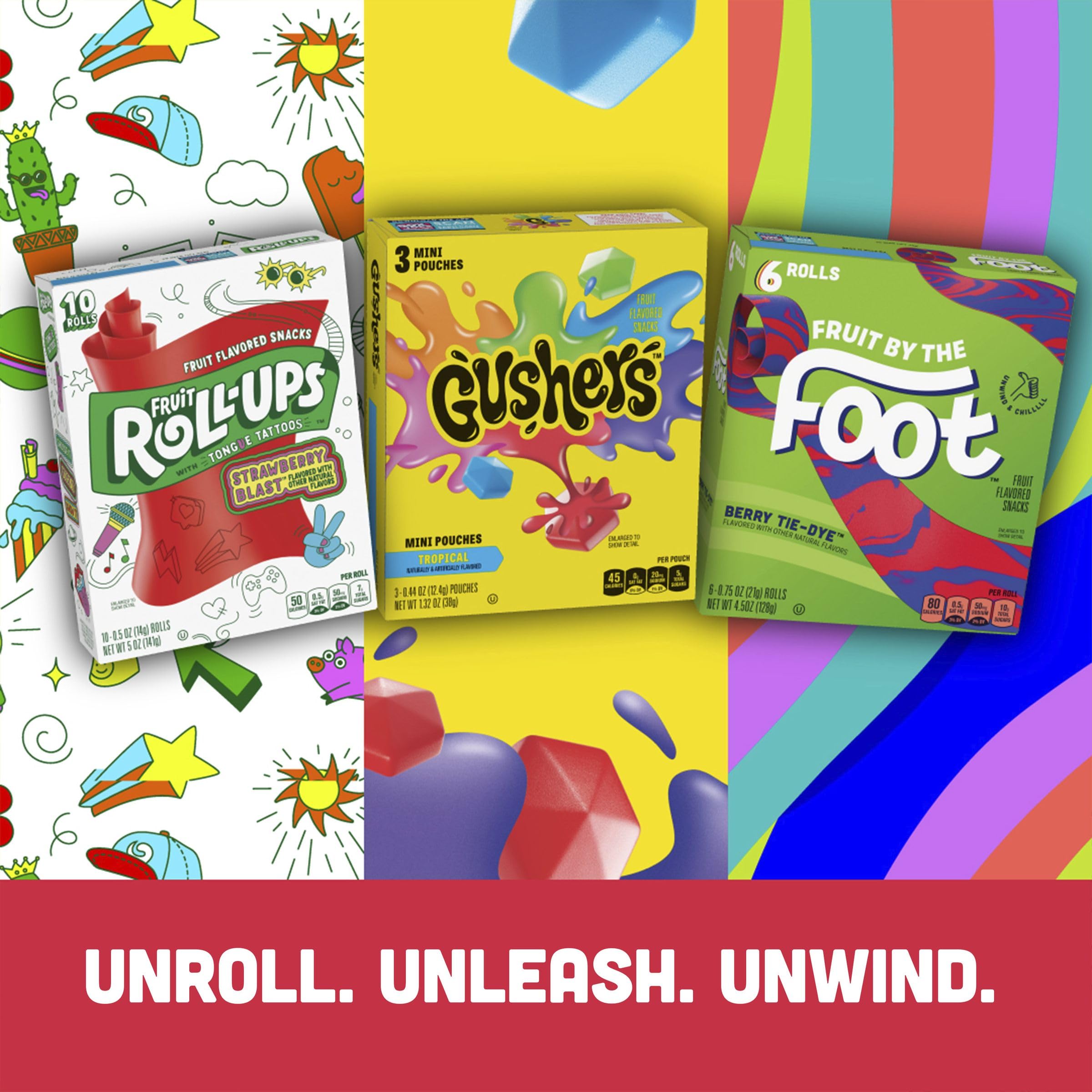 Fruit Roll-Ups Sour Vitamin C boost in each serving offers a crisp, refreshing taste choice.