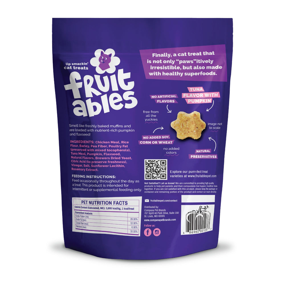 Fruitables crunchy-cat-treats-jar-display close-up, convenient jar helps with daily rewards.