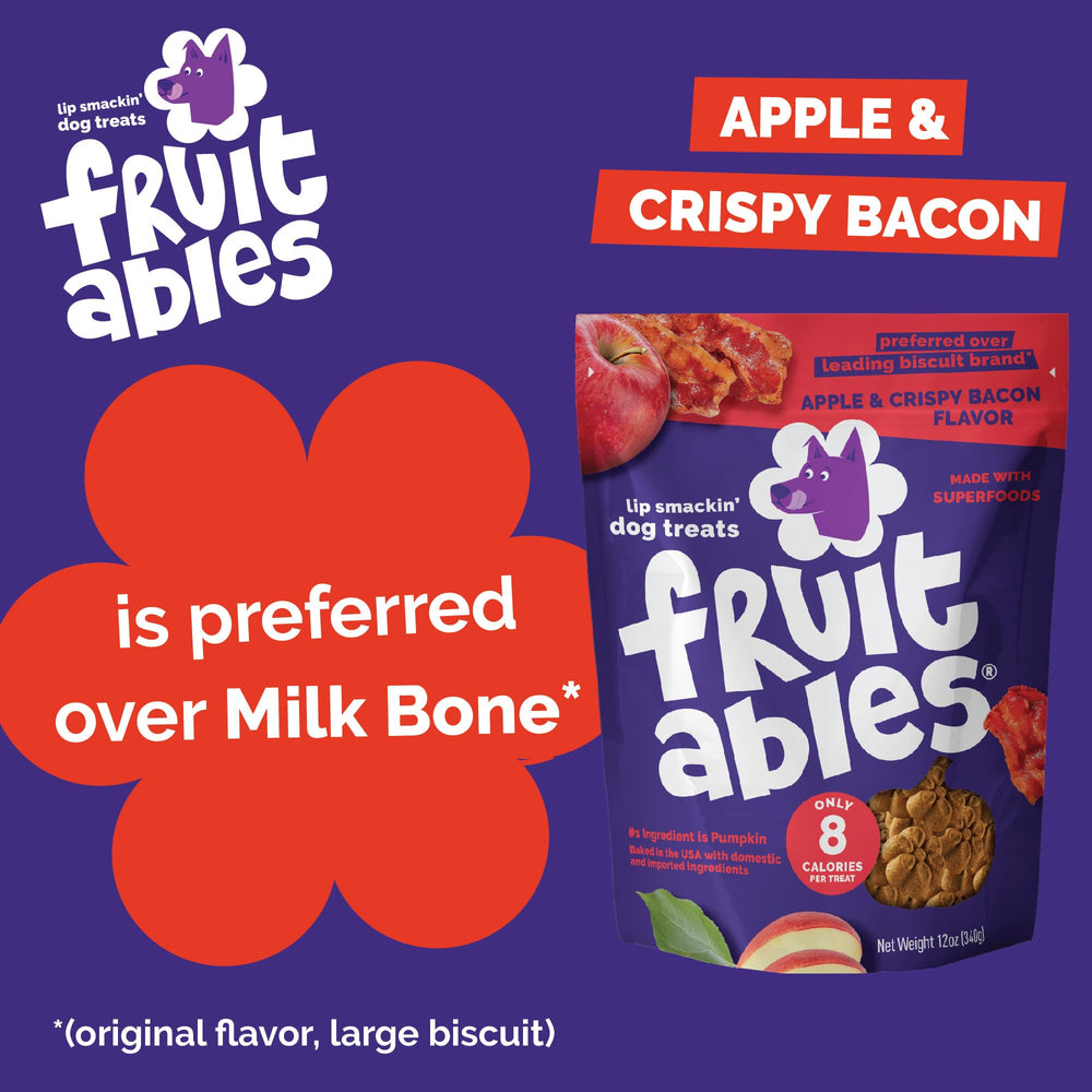 Fruitables snacks sans gluten citrouille-bacon-pomme, idéal pour régimes sensibles.