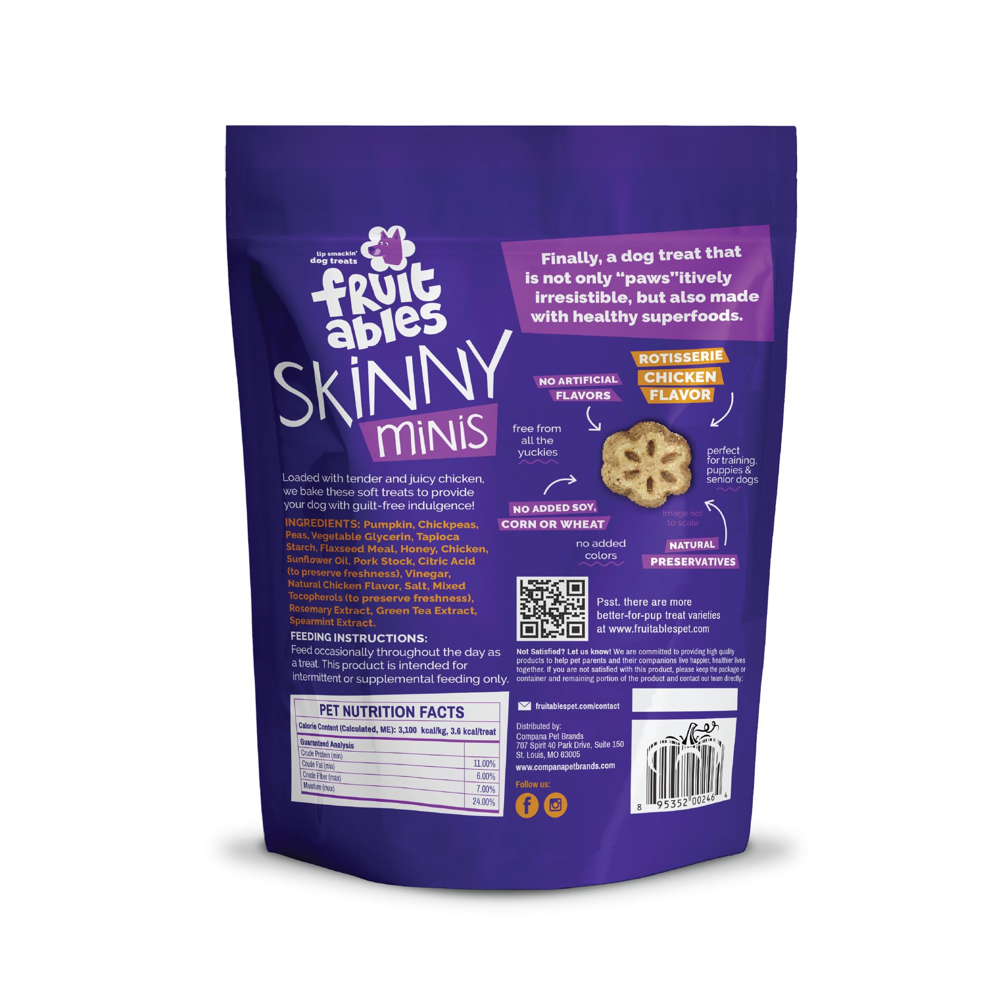 Fruitables Skinny Minis real pumpkin visible in the bite.