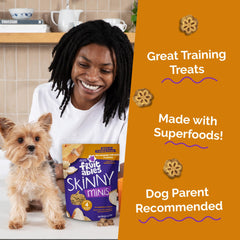 Fruitables Skinny Minis training reward bites shown during a session.