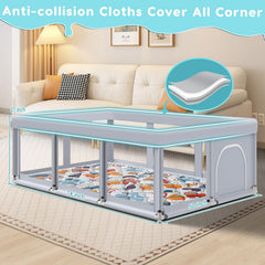 Fshibila playpen with anti-slip suction cups stays securely in place.