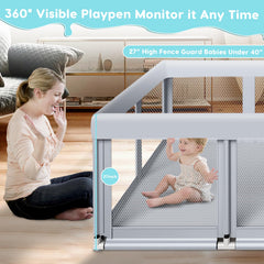 Fshibila see-through mesh fence highlighting breathable surface for child comfort