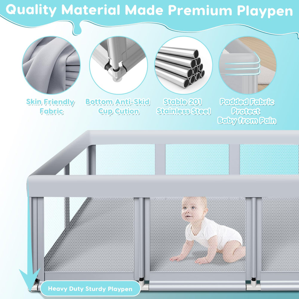Fshibila waterproof Oxford fabric resists spills and keeps the play area tidy