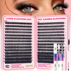 FTBZCF manga lash clusters kit 518pc for customizable at-home extensions