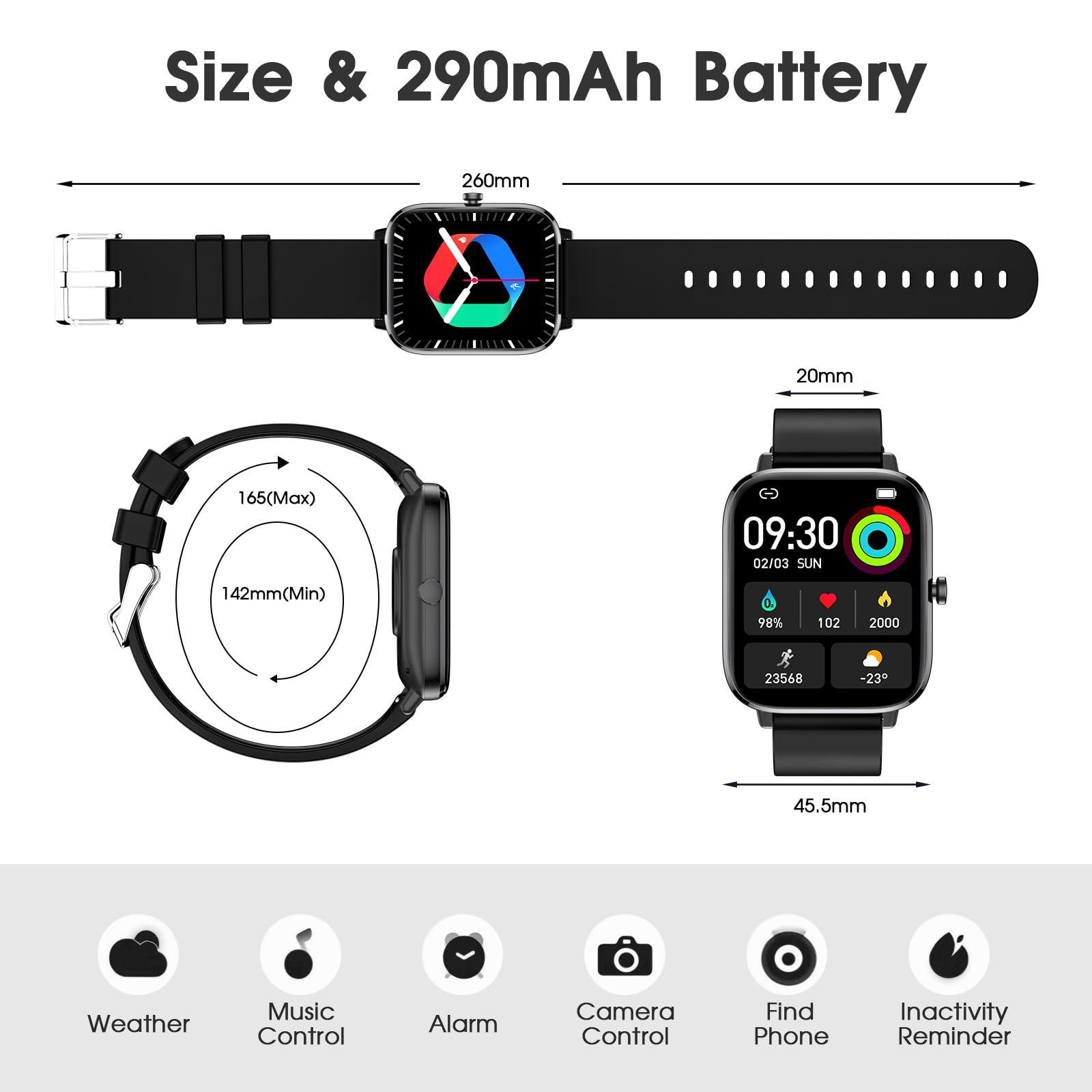 FTTMWTAG Smart Watch answer call feature keeps you connected on the go.