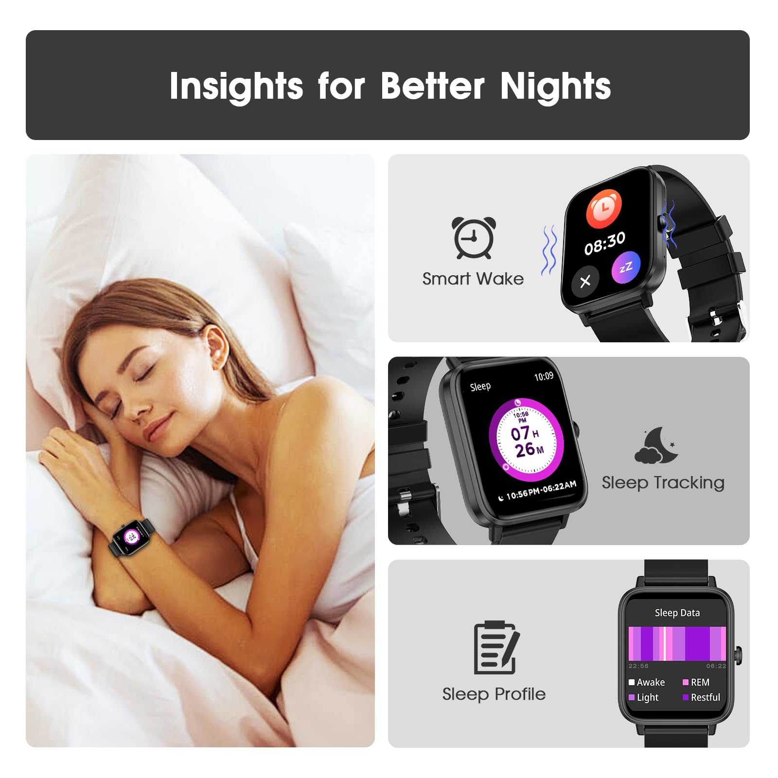 FTTMWTAG Smart Watch blood pressure tracking shows daily trend awareness.