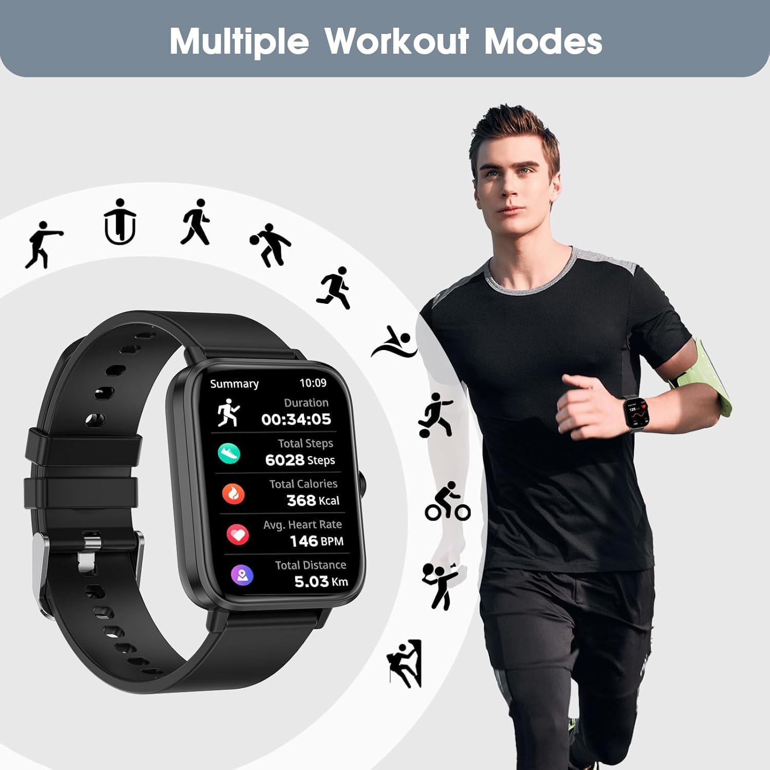 FTTMWTAG Smart Watch heart rate monitor delivers continuous health insights.