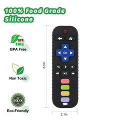 Fu Store silicone teether textures provide varied chewing sensations.