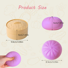 FUYUANLIEV Dumpling Squishy close-up shows smooth texture for calming feedback.