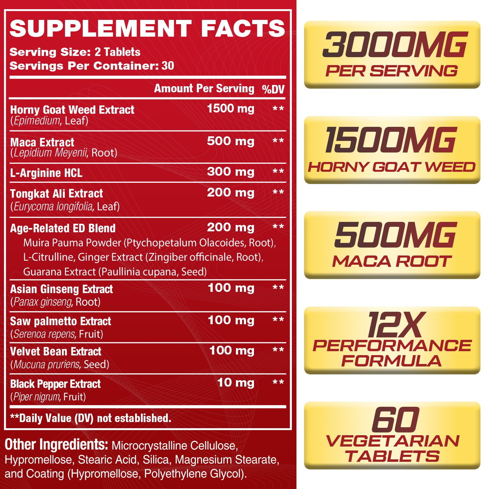 Fubkerm Horny Goat Weed tablets close-up highlights maximum strength support
