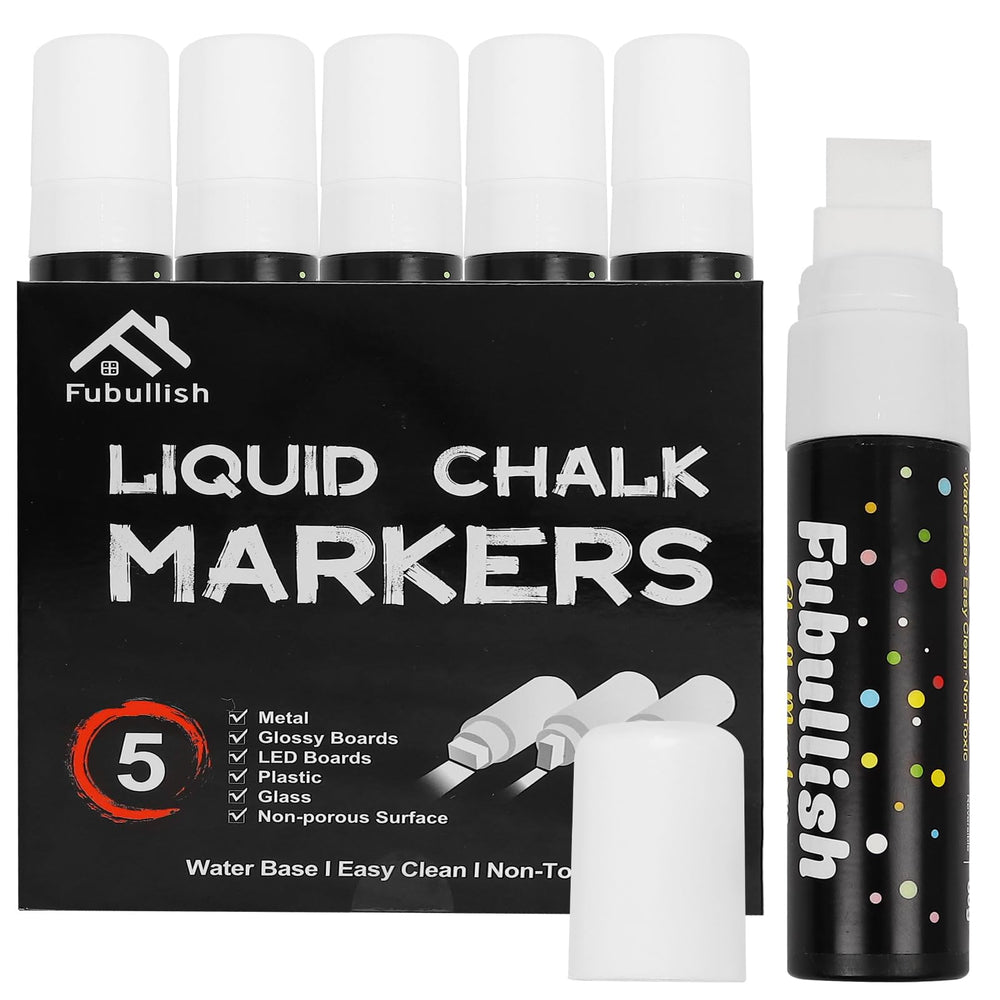 Fubullish Window Chalk Markers 5pack cap – handy storage and quick color reminders