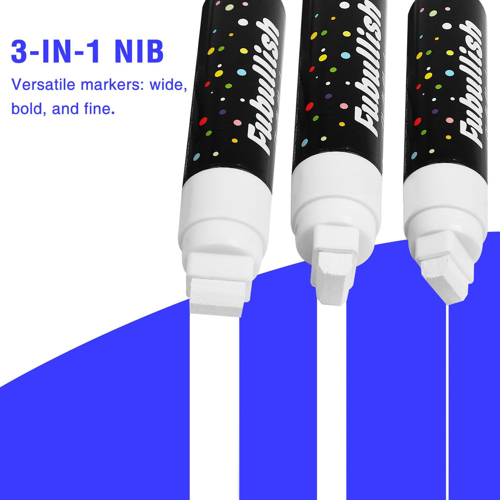 Fubullish Window Chalk Markers 5pack writing on glass – bold visibility for car windows