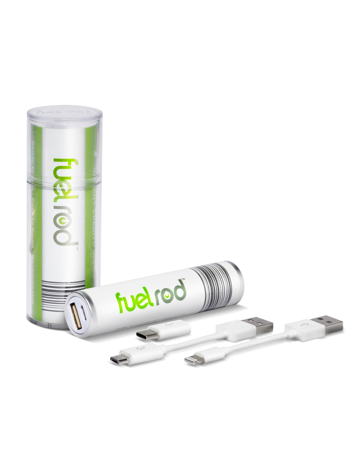 FuelRod portable charger kit with cables and adapters for on-the-go power