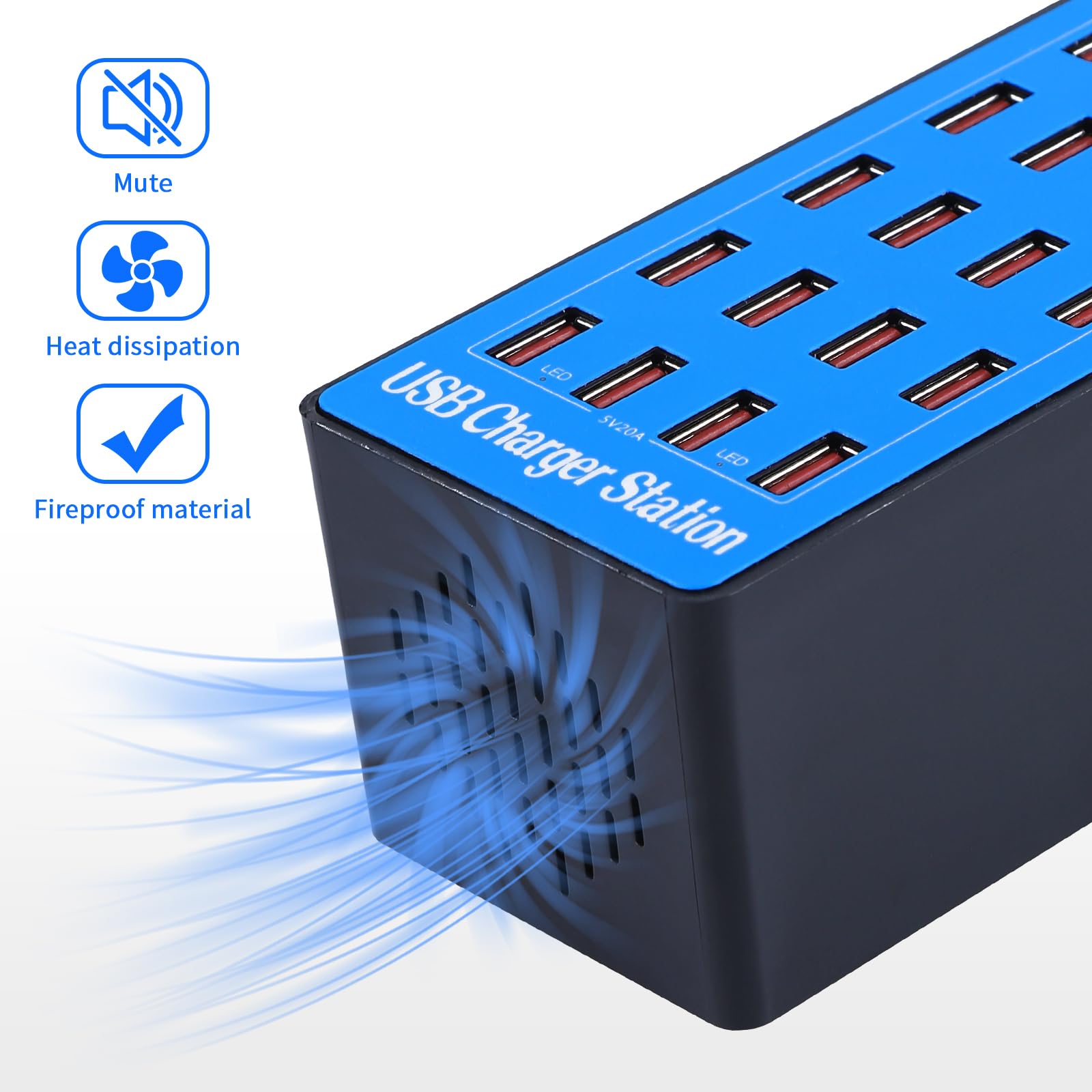 FUHAOXUAN USB charging station universal compatibility for phones and tablets.