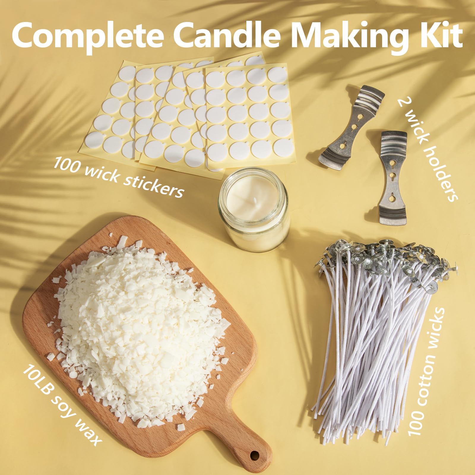 FUHITIM 100 cotton wicks for even burn and easy wick placement
