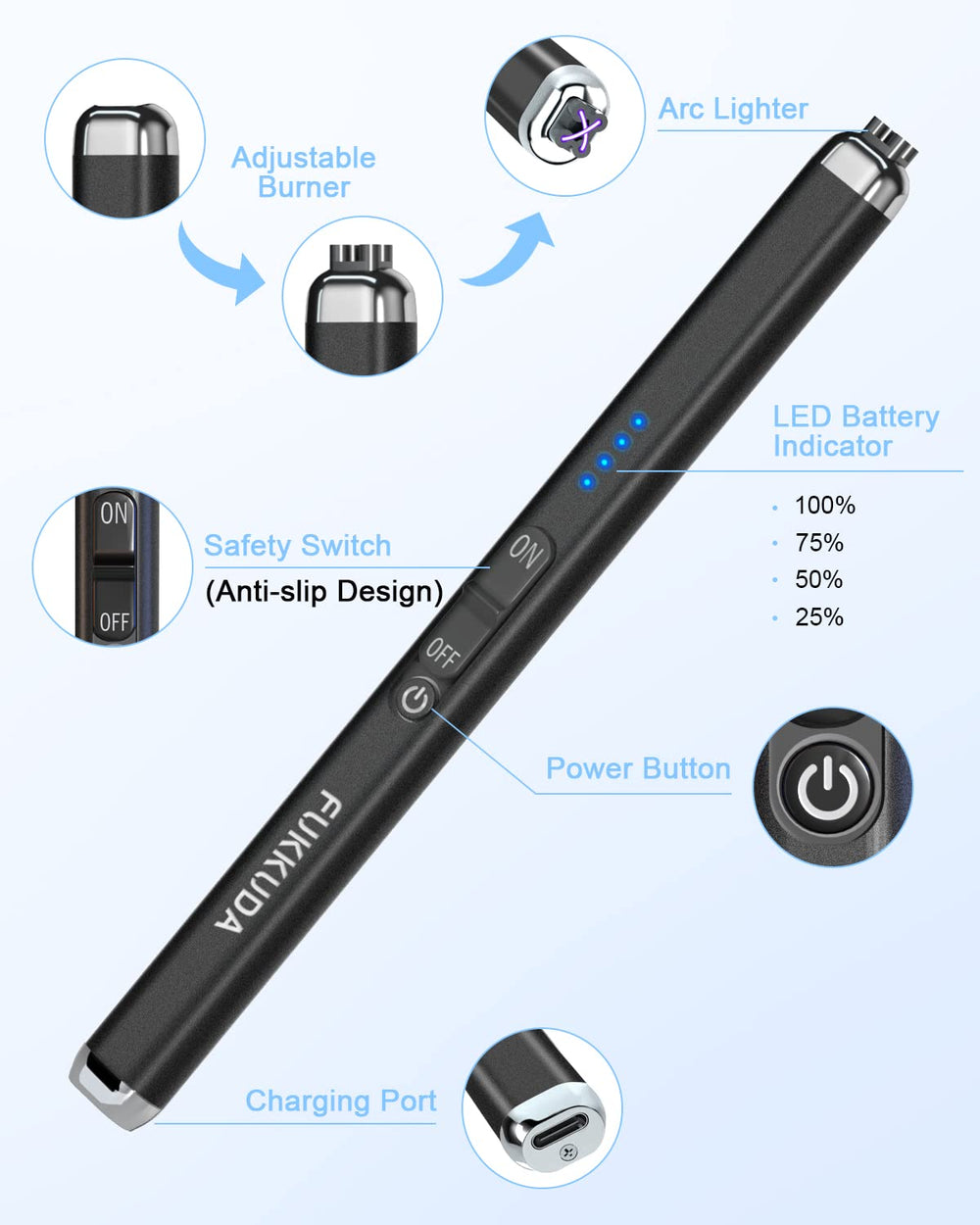 FUKKUDA compact candle lighter for portable lighting on trips.