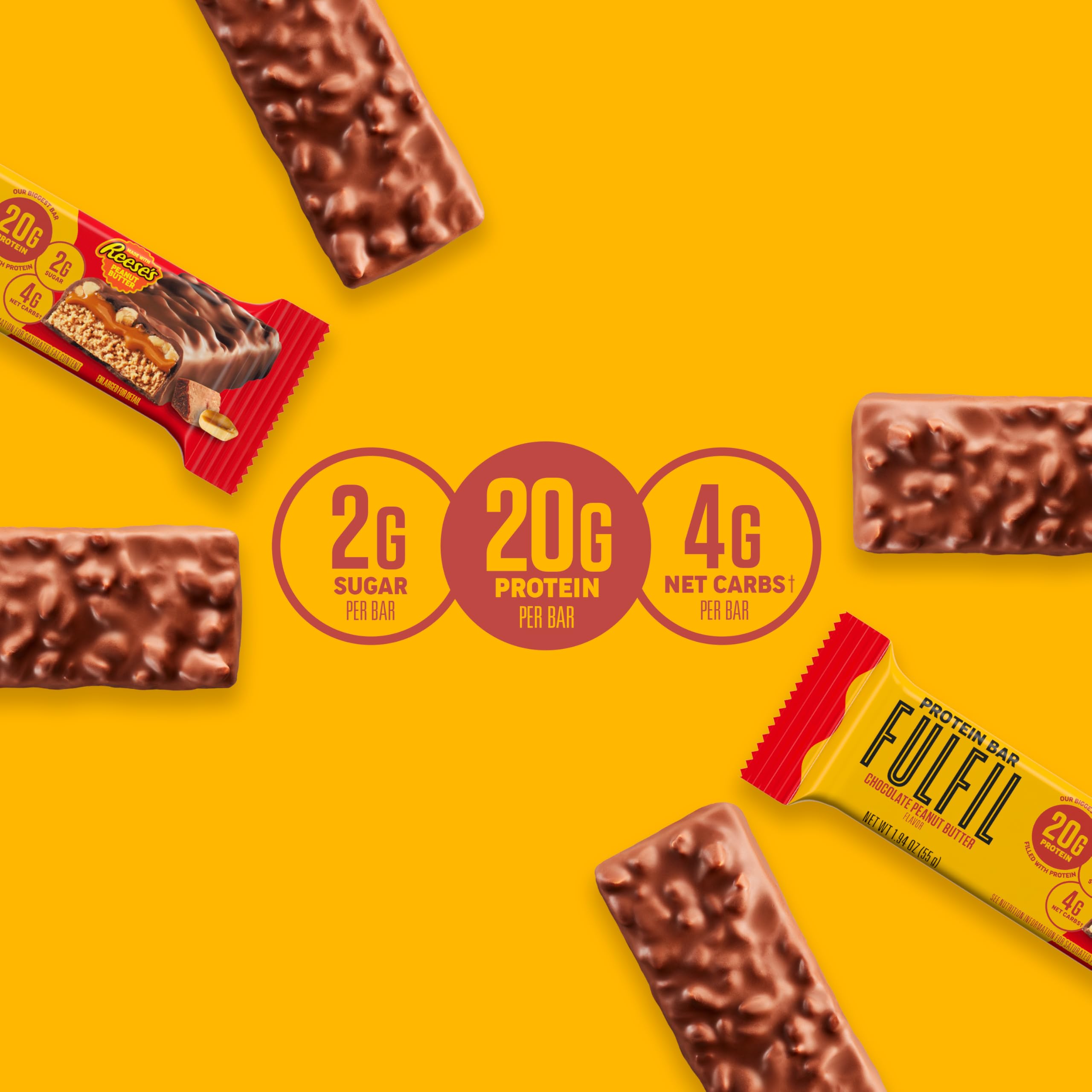 FULFIL 20g protein nutrition info graphic highlighting high-protein snack