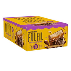 FULFIL bar caramel creme layer closeup, indulgent texture and flavor.