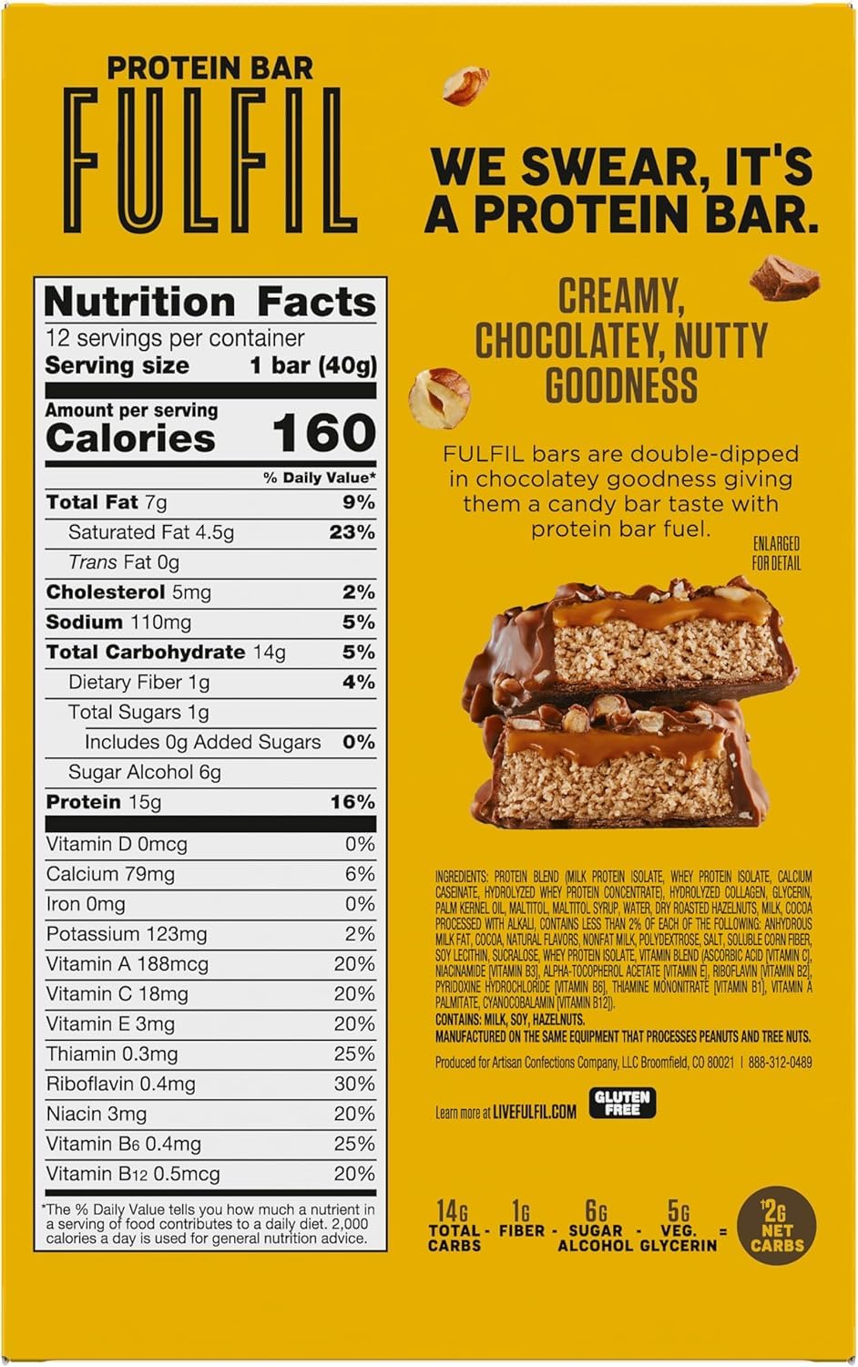 FULFIL 12-bar variety pack layout highlights a pantry-friendly snack