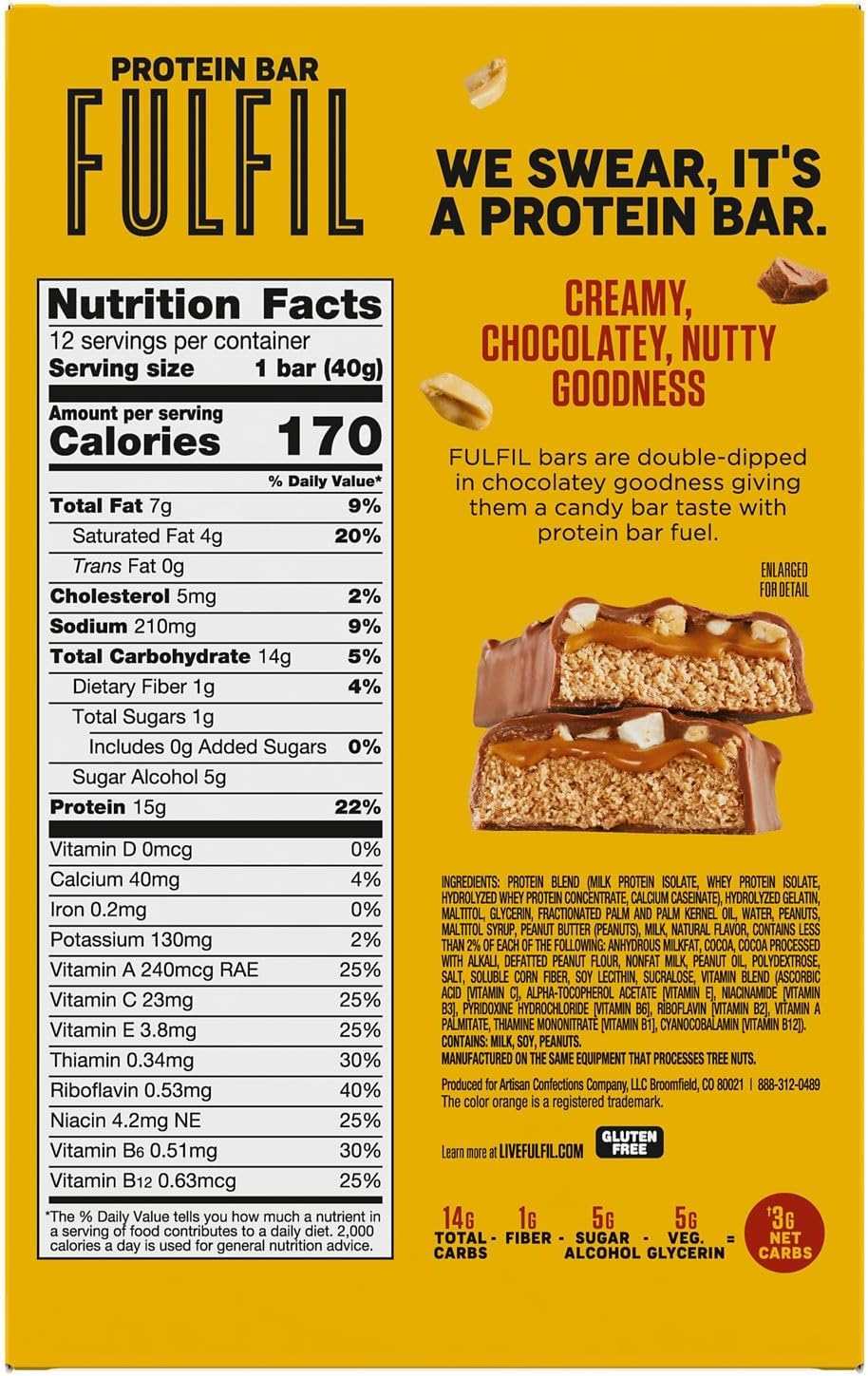 FULFIL Chocolate Peanut Caramel bar offers quick energy before workouts