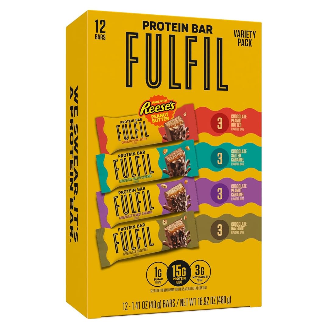 FULFIL Best Sellers Chocolate Salted Caramel bar, protein-rich on-the-go snack