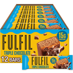 Fulfil Triple Chocolate protein bar packaging for pantry and on-the-go snacks.