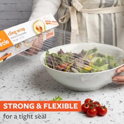 Full Circle wrap with advanced stretch grips containers securely for fresh storage.