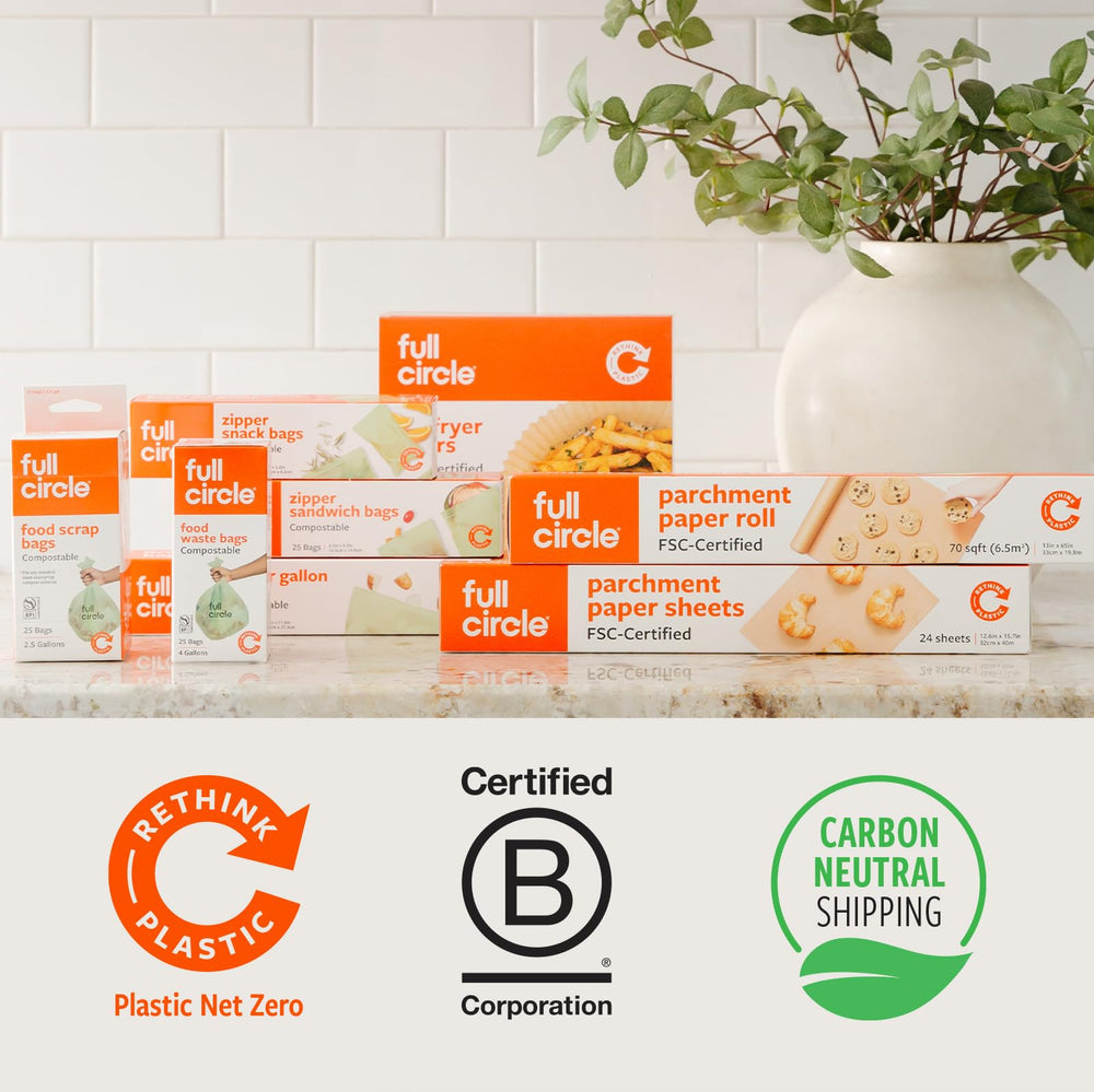 Full Circle cling wrap preserves flavors and textures in fridge or freezer safely.