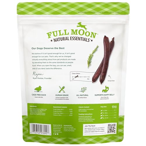 Full Moon Duck Sticks ingredients real duck cassava rosemary.