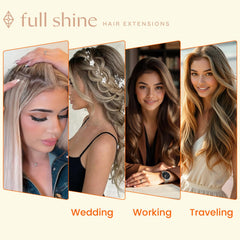 Full Shine sandwich-application of tape-in extensions demonstrating secure bond
