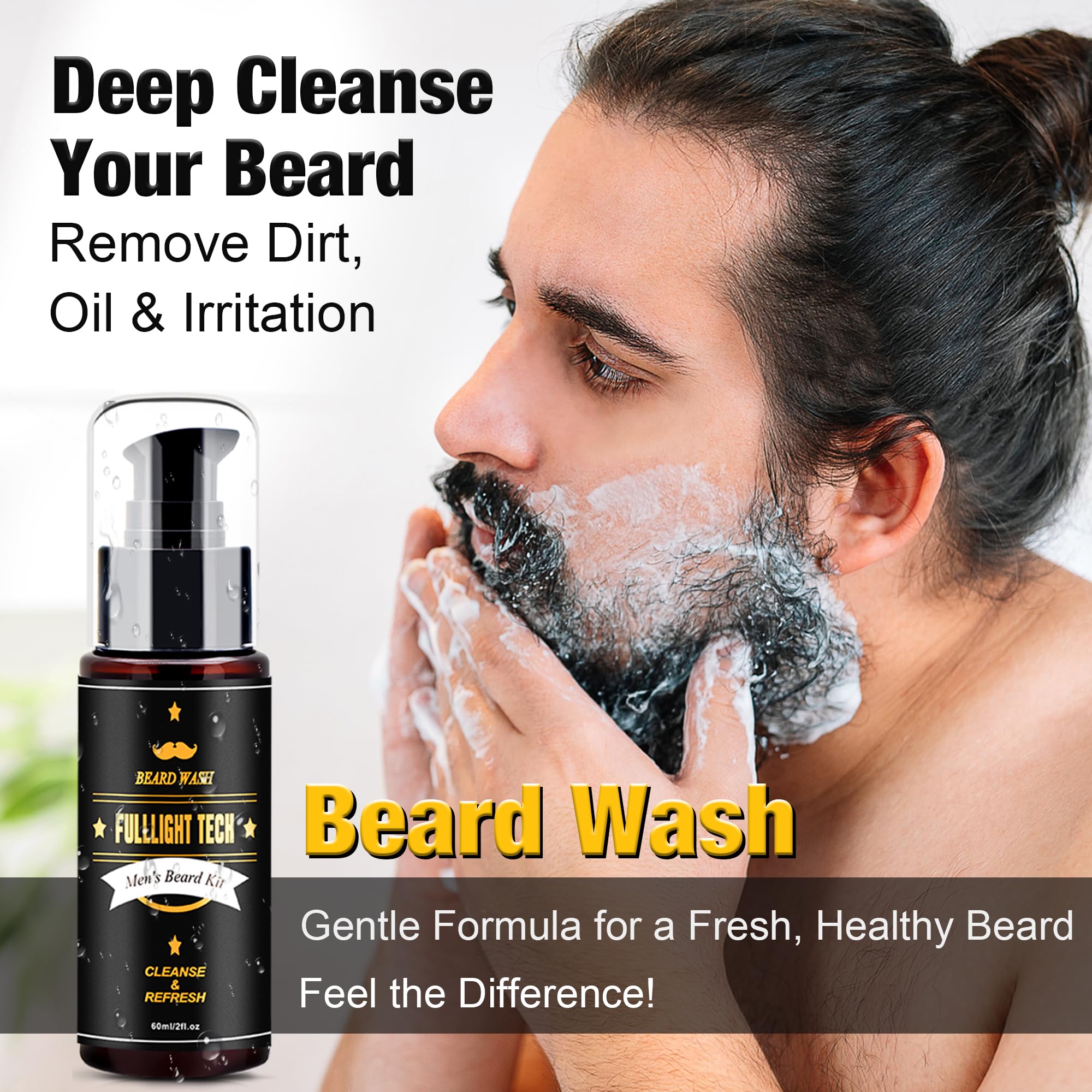 FullLIGHT TECH sweet orange beard oil bottle for bright daily aroma.