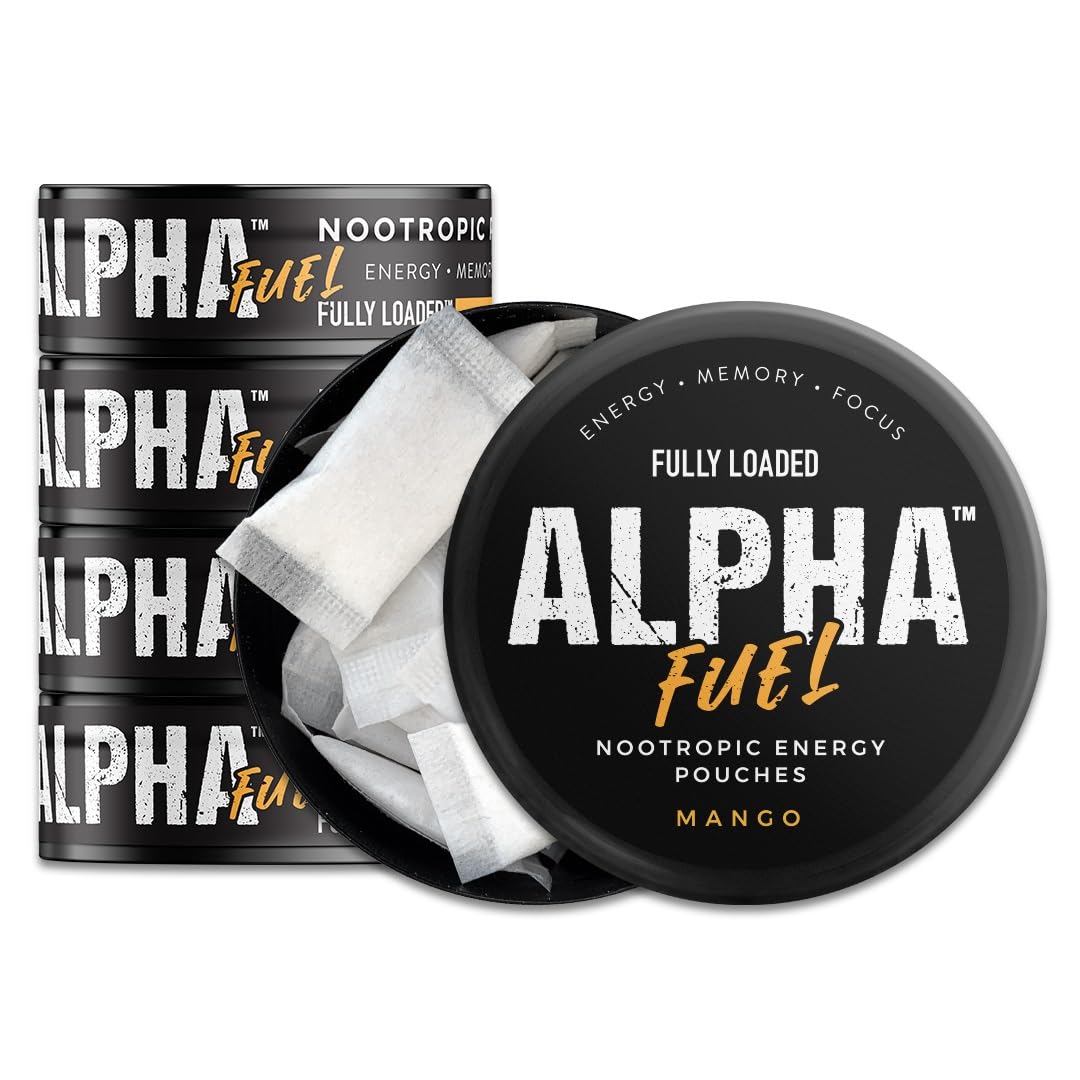 Fully Loaded Bullseye Alpha Fuel mango pouch close-up for quick energy on the go.