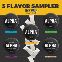 Fully Loaded Bullseye Alpha five cans on display offering varied nootropic experiences.
