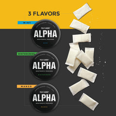 Fully Loaded Bullseye Alpha Nootropic Pouches Mango can label highlights ingredients.