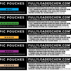Fully Loaded Bullseye Alpha white pouch close-up highlighting quick absorption potential.