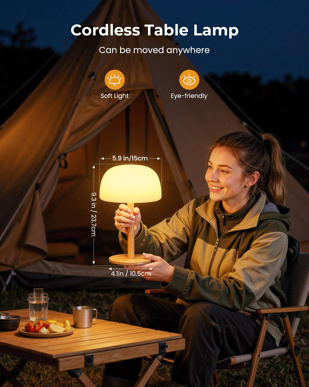 Fulnix portable cordless lamp ideal for both indoors and outdoors.