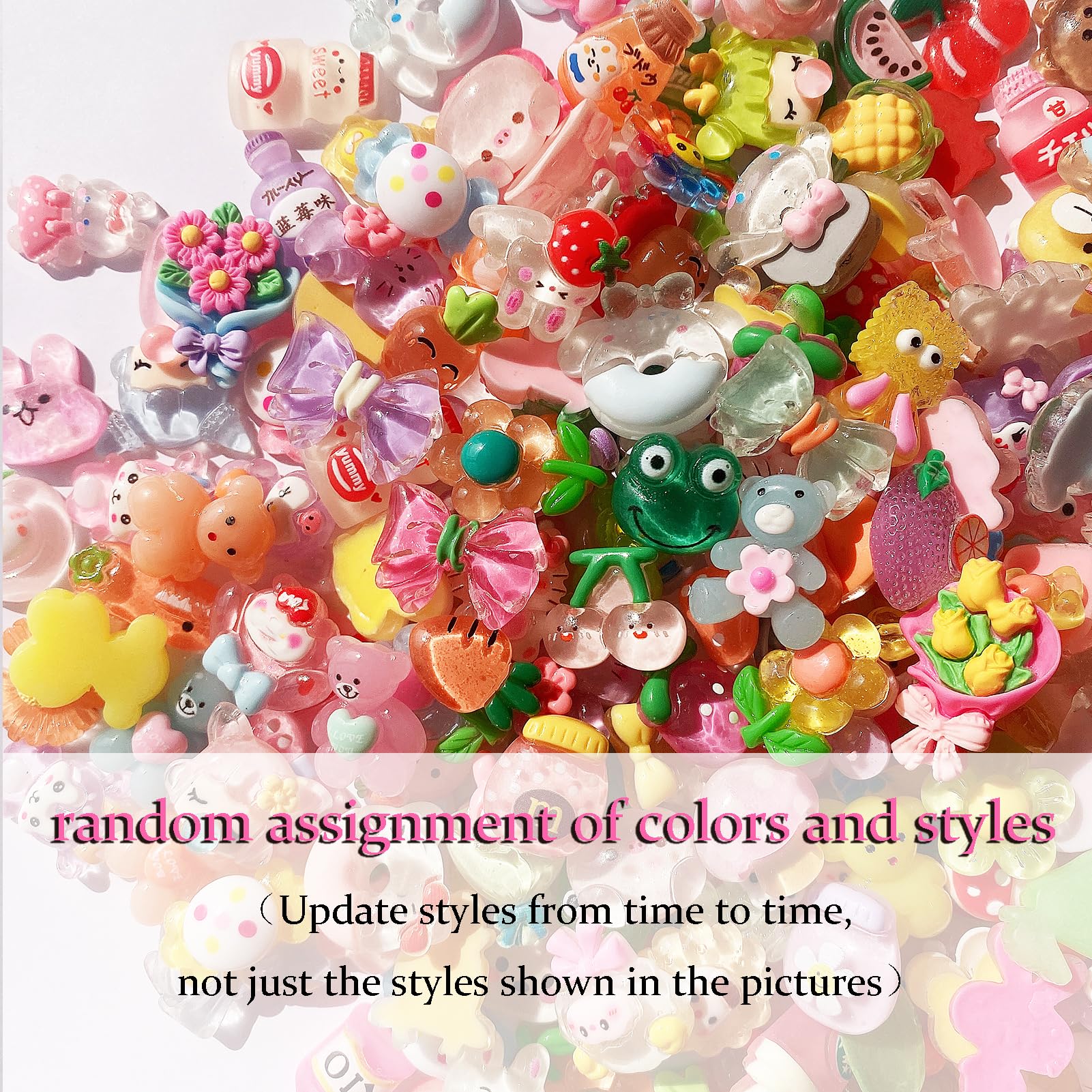 FULUSODO 60pcs resin charms offer versatile decorating options for crafts.