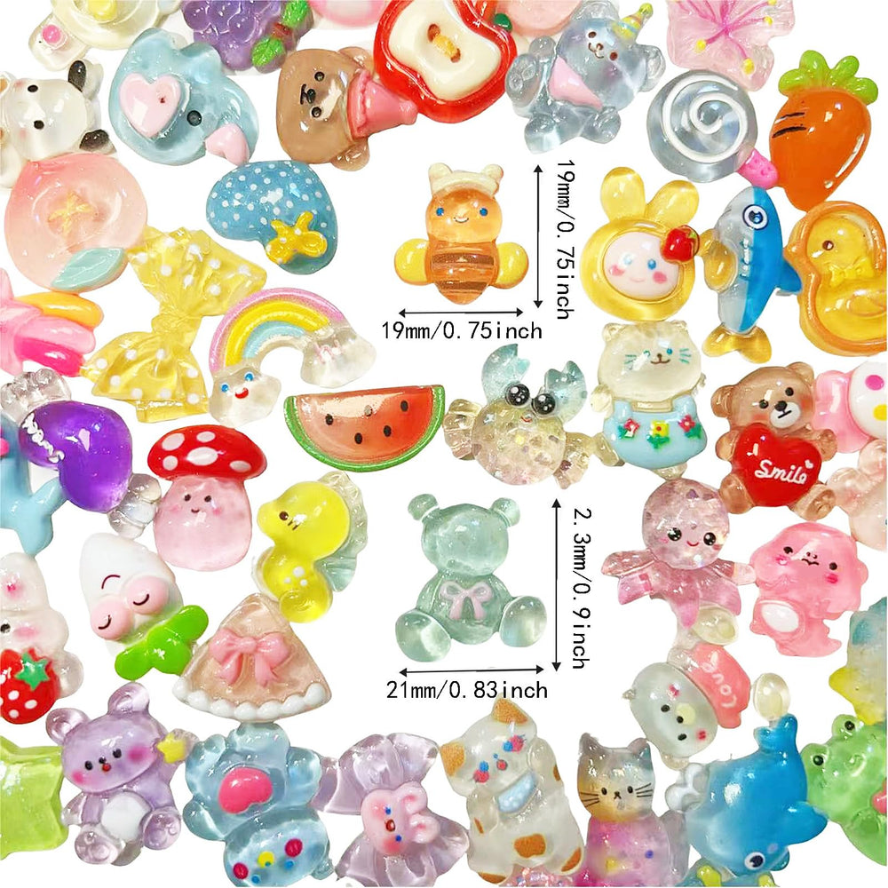 FULUSODO flat-back resin ornaments ideal for easy glue-on DIY crafts.