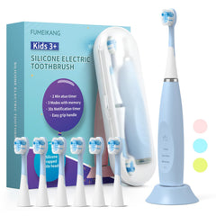 FUMEIKANG kids electric toothbrush with blue handle for a comfortable grip.