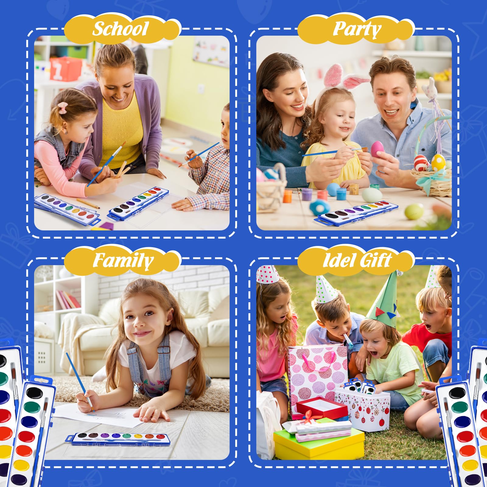 FUMILE washable watercolors for kids, easy cleanup after painting time.