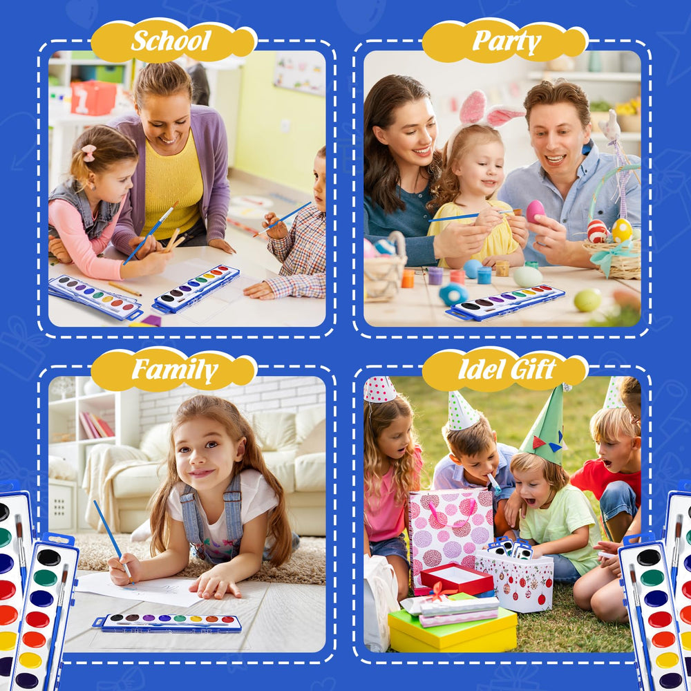 FUMILE washable watercolors for kids, easy cleanup after painting time.