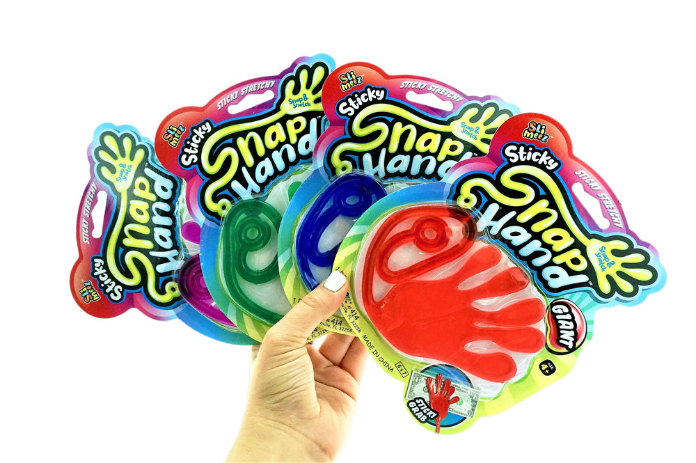 Fun a Ton Giant Snap Hands blue stretch, aids focus during study.